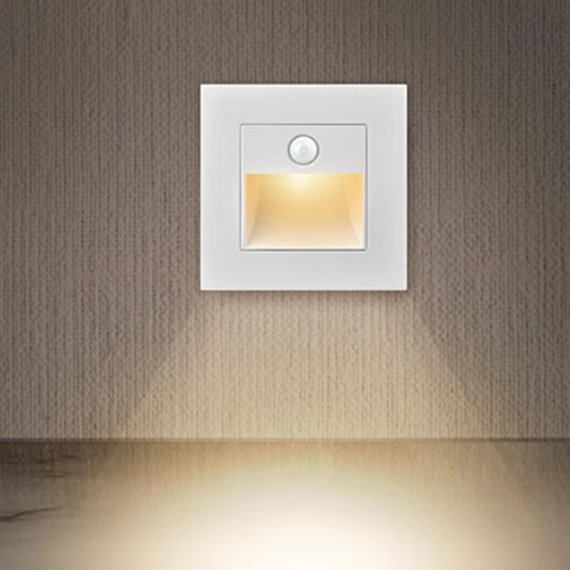 Motion Sensor Night Light PC Super Bright Wall Embedded LED