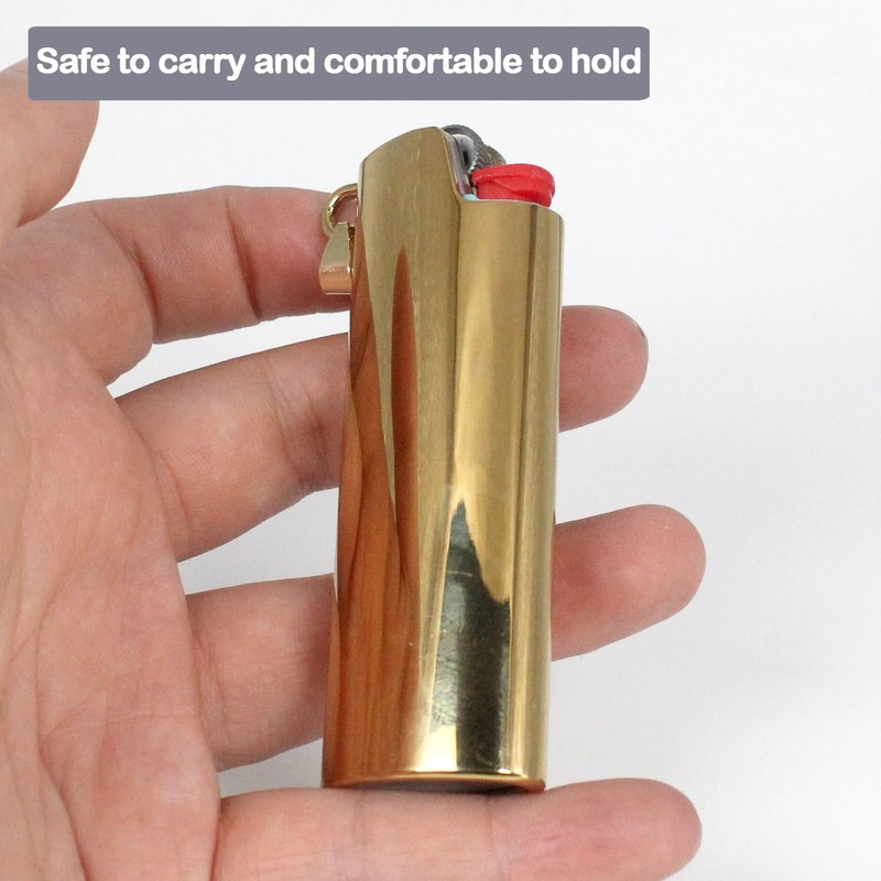 Metal J6 Lighter Case Cover Reusable for Bic Regular lighters
