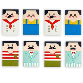 LUYING Eraser Set of 8, Elementary School Student Stationery, Mr. Pencil Eraser, Kneaded Eraser, Stylish Eraser, Funny, Cute, Popular, Learning for Students, Children, Drawing, DIY, Small Learning