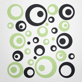 WANDfee® Wall Tattoo, Circles, Dots, 50 Stickers, Colour Choice For Children's Bedroom, Living Room, Hallway, Bathroom, Kitchen, Tile Stickers, black