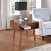 Boraam Zebra Series Alborg End Table, Rich Walnut