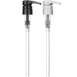 Bar5F Pumps for Shampoo Conditioner Lotion Body Wash, Fits 1" Inch Bottle Necks, 1 Liter 33.8-Ounce Bottles (Black and White)