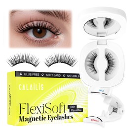 CALAILIS CALAILIS Magnetic Eyelashes with Applicator Upgrade Soft Magnetic Eyelashes Natural Look Reusable Magnet Lashes Kit No Glue Needed Easy to Wear and Remove (M24)