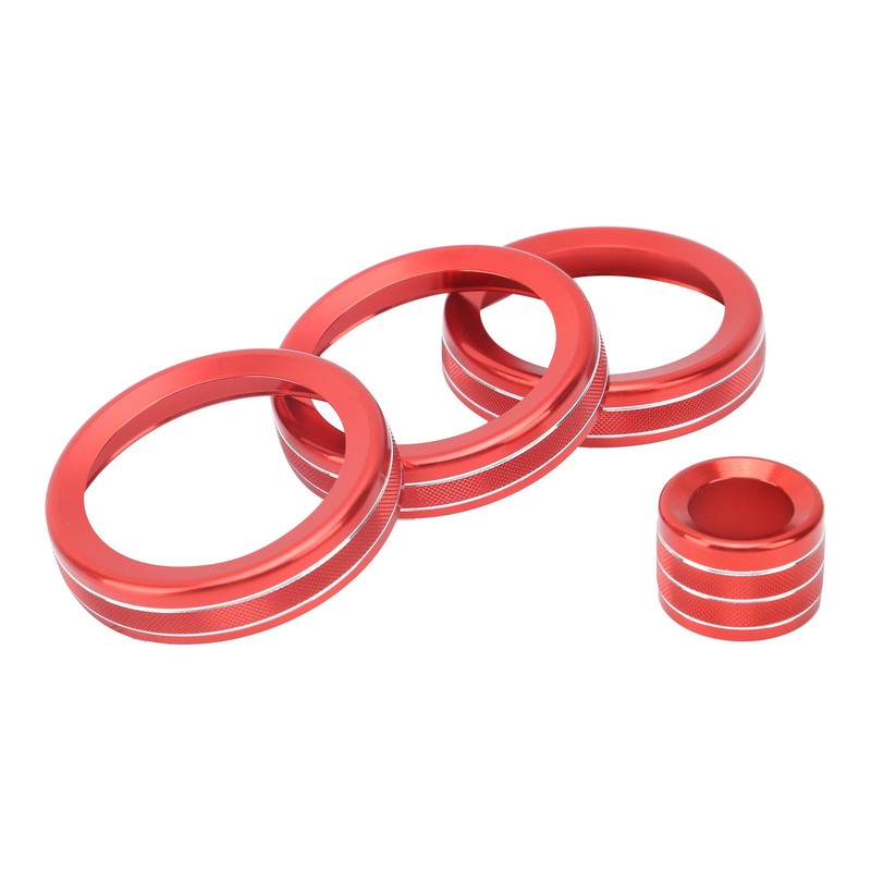 4Pcs A/C Knob Ring Trim Volume Adjuster Decor Fit for