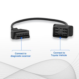 VZG OBDII Adapter Fit for Toyo-ta 17 Pin OBD1 to 16 Pin OBD2 Diagnostic Cable, Compatible with Toyo-ta Vehicles 17pin Connector,Work with ELM327 OBD2 Diagnostic Scan Tool and Code Reader