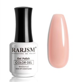 RARJSM Nude Gel Nail Polish Pale Red Neutral Skin Tone Color Sheer Jelly Gel Polish 1PC 15ml Single Bottle Cream Transparent Pink Nail Gel Polish Soak off UV LED Cured for Home Salon DIY Manicure