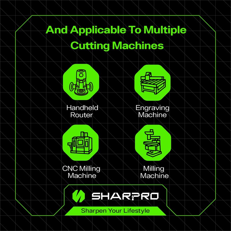 SHARPRO 1/8 O Flute Up Cut CNC Bit, Single Flute