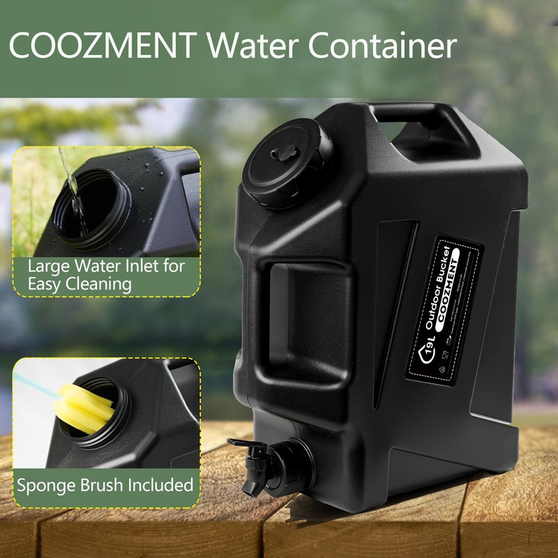COOZMENT 5 Gallon (19L) Portable Water Containers with Spigot, BPA