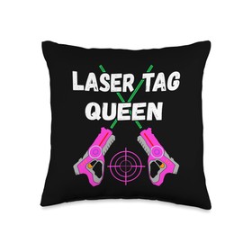 Cool Indoor Laser Tag Party Lasertag Game Indoor Player Laser Tag Queen Lasertag Game Throw Pillow, 16x16, Multicolor