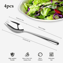 4 PCS Stainless Steel Sporks - 4 Colors, 6-inch Reusable Metal Spork Fork & Spoon Combo, Durable Salad & Dessert Forks, Long Handle Ice Cream Spoons, Camping & Household Flatware Set for Fruit
