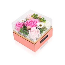 BBice Soap Flower Bouquet Gift Box, Non-Withering Flower Present, PVC Proof Included, Birthday, Anniversary, Mother's Day, Father's Day, Respect for the Aged Day, Valentine's Day, Christmas, New Year, Wedding Anniversary, Girlfriend, Farewell Party, Reti