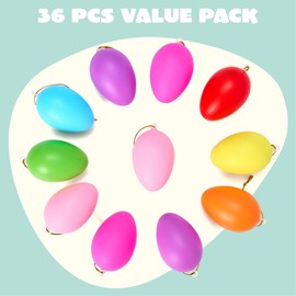 JOYIN 2.36 Inch Easter Colourful Hanging Eggs, 36 Pieces