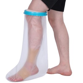 2024 Upgraded Cast Cover for Shower Leg Adult, Waterproof Cast Protector for Foot, Reusable Shower Boot Cast Bag for Leg Cast, Leg Cover for Showering After Surgery, Watertight Seal to Keep Cast and Bandage Dry