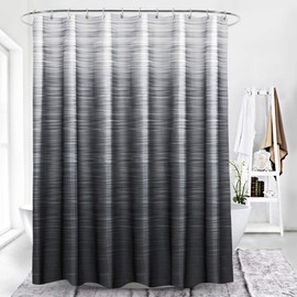 Gaakvrr Shower Curtain Modern Ombre Black Grey Waterproof Bathroom Curtain Set with 12 Hooks, Minimalist Natural Art for Home & Hotel Bathrooms (200x180 cm)