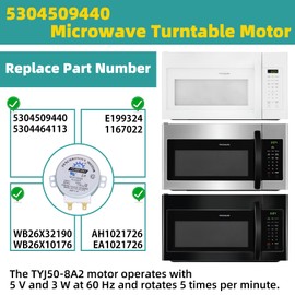 Synchronous Motor TYJ50-8A2 5304509440 Microwave Turntable Motor Compatible with Frigidaire Replaces E199324, 5304464113, WB26X32190, WB26X10176, 1167022, AH1021726, EA1021726