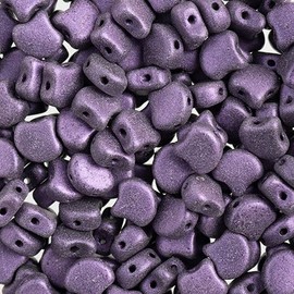 John Bead 50 Grams 7.5mm Metallic Suede Purple Czech Ginko Leaf Beads for DIY Jewelry Necklace Bracelets Making