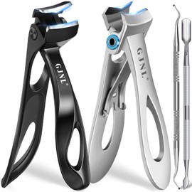 Toenail Clippers for Thick Nails for Seniors, Angled Head Long Handled Toe Nail Clippers for Seniors Men with Wide Jaw Opening, Heavy Duty Large Finger Nail Clippers Adult Cutter with Catcher