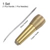 sourcing map Copper Handle Sewing Awl Set Elbow Hooked Awl