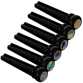6pcs Ebony Guitar Bridge Pins Guitar String Pins Pegs Acoustic Guitar Bridge Pins Replacement Parts Accessories