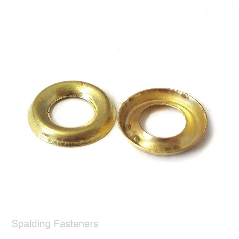 TERF® 100 Pcs Brass Plated Screw Cup Washer Size No.