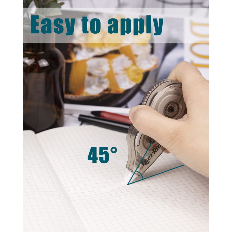 Lzerking Correction Tape, White, 6-Count, Make Instant Corrections With No