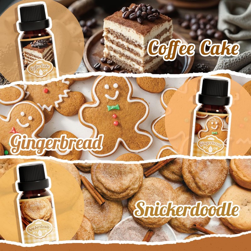 Bakery Essential Oils Gift Set, SNOWSEN Dessert Fragrance Oils for