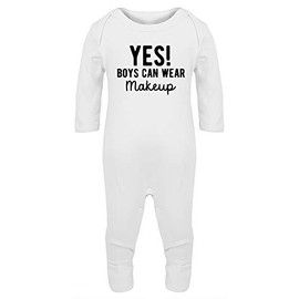Hippowarehouse Yes Boys can wear Makeup Baby Romper All in one Piece Unisex White