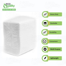 EcoQuality White Low Fold Dispenser Napkins,400/pack 1-Ply, 3 1/2 x 5 in, Dispenser Napkin Refill, Everyday Napkins, Perfect for Restaurants, Diners, Bodegas & Home