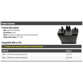 Carbon Canister - Compatible with 2007-2013 Chevy Avalanche