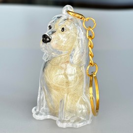 Pet Hair Removal Glove with Dog Hair Memorial Keychain, Black Mesh Grooming Tool for Dogs and Cats, Includes Clear French Bulldog Keyring (B)