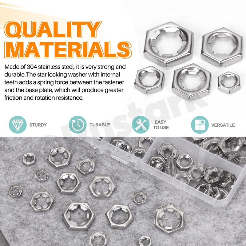 Rustark 105Pcs M6 M8 M10 M12 M14 304 Stainless Steel
