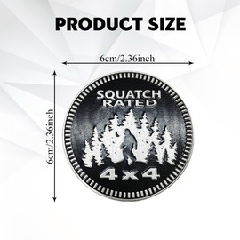 HQRNYP Squatch 4 x 4 Metal Automotive Badge, Car Badges, Wild Man Pattern Rated Car Emblem, Auto Accessories 3D Round Emblem Decal Sticker Fit for Jeep Wrangler Vehicles Trucks SUVs (Squatch Rated-B)