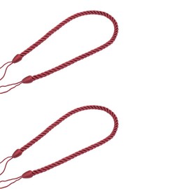 2pcs Red Curtain Tiebacks 59CM Polyester Curtains Tied Rope For Home & Office Drapery
