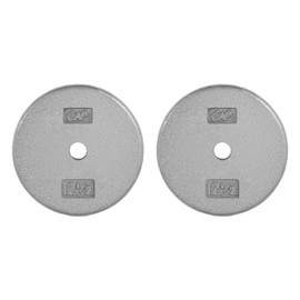 CAP Barbell Cast Iron Standard 1-Inch Weight Plate Set – Barbell Weights for Home Gym, Strength Training, and Weightlifting, 12.5 lb Set of 2, Gray