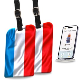 [Pack 2] tag8 Luxembourg Flag Smart Luggage tag |Trendy Luggage tag ID Identification | Suitcase Tag | Fashionable Digital Name tag | Airline Compliant, SITA World Tracer Code Enabled | Gift idea