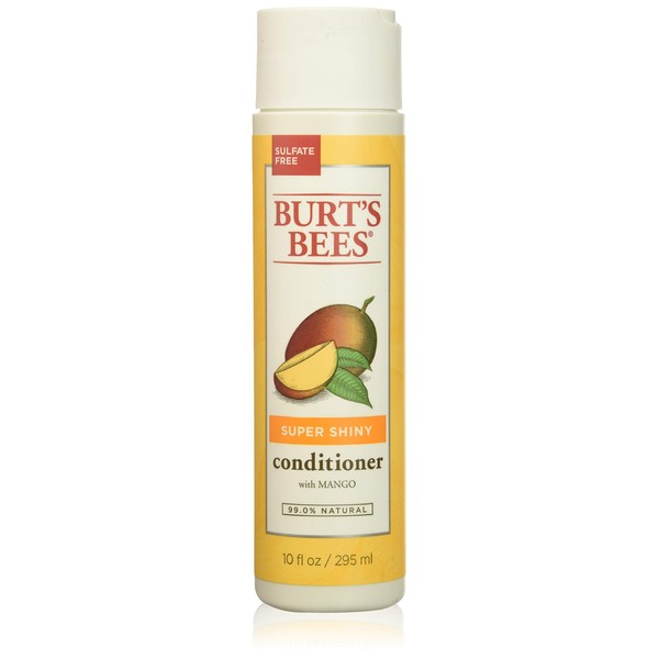 Burt's Bees Super Shiny Mango Conditioner, Sulfate-Free Conditioner - 10 Ounce Bottle