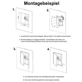 SYSTERM KRAL2 Inspection Flap 200 x 200 mm Plasterboard 12.5 mm Inspection Door 20 x 20 cm Maintenance Cleaning Flap Maintenance Opening with Aluminium Frame Suitable for Wet Rooms Green Drywall