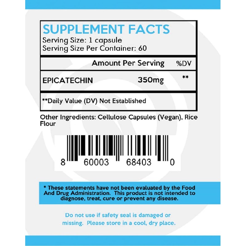 DIVERSE ORGANICS EPICATECHIN - 350 MGS PER Serving - 60