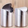 Waste Paper Bin, Desktop Mini Rubbish Bin, Stainless Steel Table