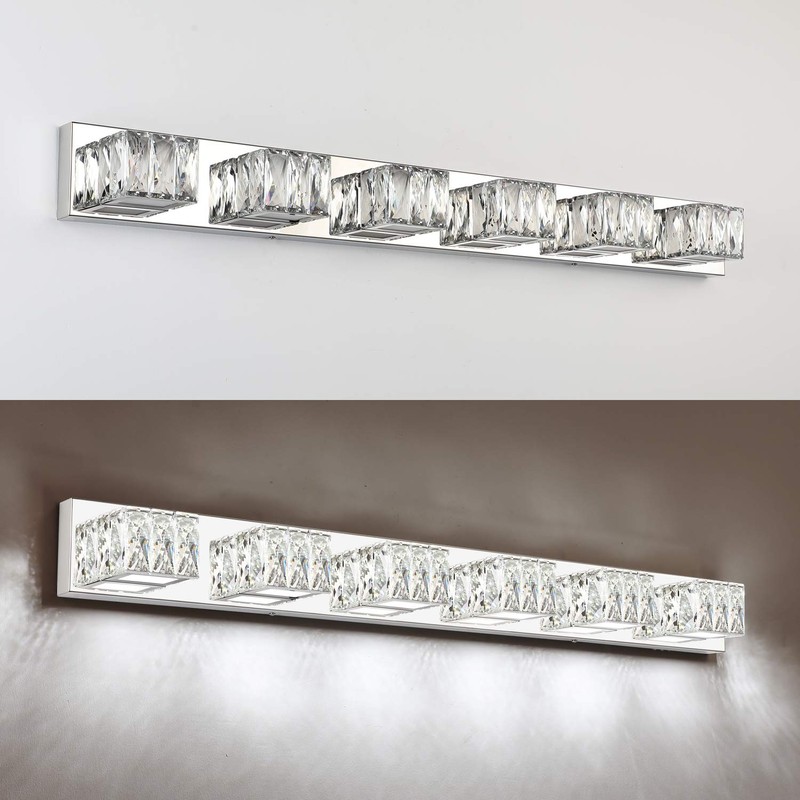 ZUZITO 6-Light Bathroom Vanity Lights - LED Chrome Bathroom Lighting