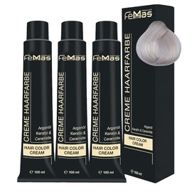 FemMas Haarfarbe Superaufheller 3x Ultra Asch 901 S I Professionelle Creme Haarfarbe zur Aufhellung um bis zu 5 Tonstufen I Dauerhafte Haarfärbung für strahlende, haltbare Farbergebnisse I 100 ml