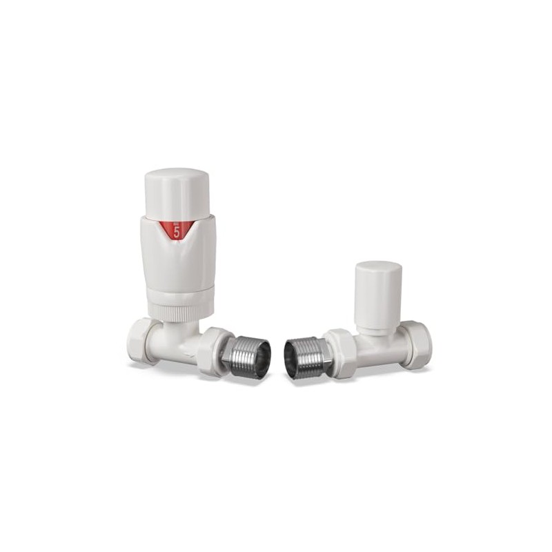 UK Radiators Thermostatic Radiator Valve (TRV) - 15mm Straight Lockshield