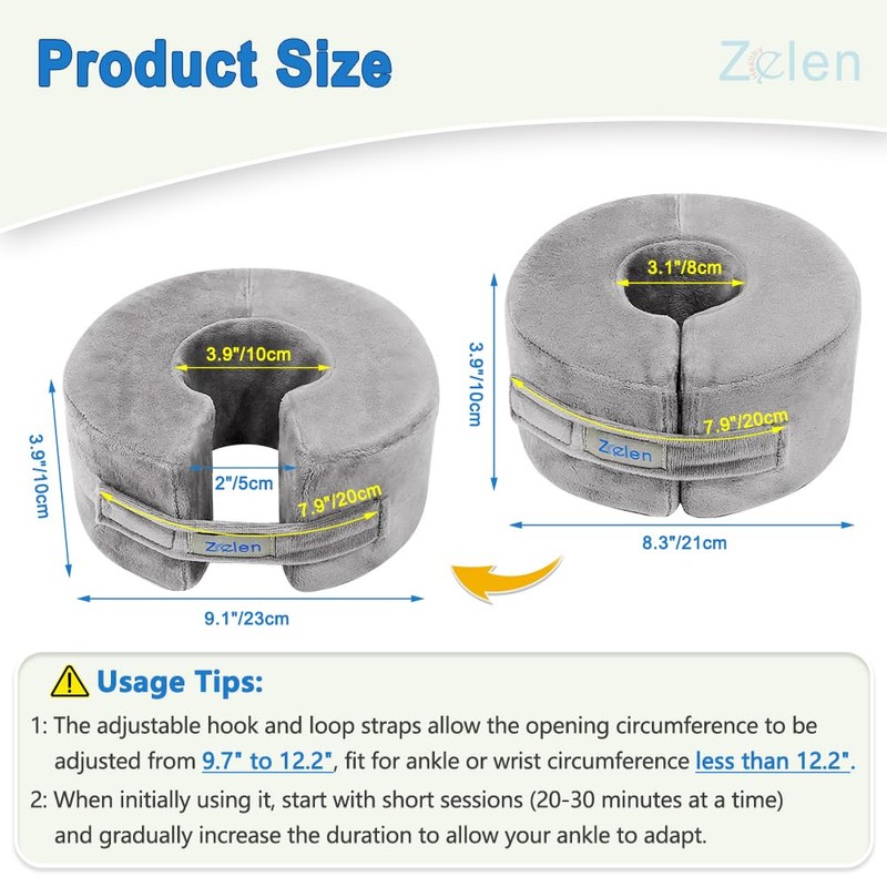 Zelen Foot Elevation Pillow Ankle Wedge Heel Elevator Cushion Foot