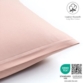 Alreya Renforcé Pillowcase, 100% Cotton, Super Soft Pillowcase with YKK Zip, Pillow Slip Only, 40 x 40 cm, Baby Pink, Set of 2