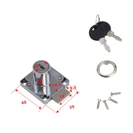20mm Drawer Lock,Security Cabinet Lock for Letter Mailbox Door Cupboard Zinc Alloy Cam Drawer Lock Post Box Lock with 2 Alike Keys(Chrome Open)