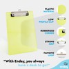 Plastic Clipboard Memo Size Green, Mini Translucent Low Profile Clip