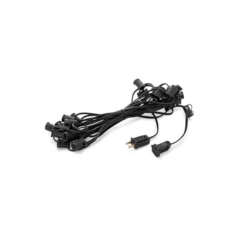 25Ft Christmas Light String Set, C7 Outdoor String Light Stringer,