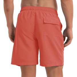 TACVASEN Beach Shorts for Men Quick-Drying Mens Board Shorts Swimwear: Perfect for Beaches, Pools, Water Sports Watermelon Red