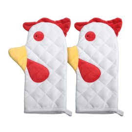 Rooster Oven Mitts, Chicken Oven Mitt Pot Holders for Kitchen Washable Cute Oven Mitts, Oven Mits/Glove Set, Printed Rooster Heat Resistant Oven Gloves, Hot Mitts Hot Pads for Kitchen(2pcs)