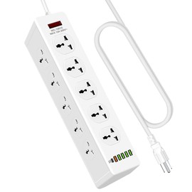 AceSoft Home External Portable 3 Prong to 3 Prong Outlet Adapter Power Strip with 10 AC Outlets/5 USB Ports/1 PD 3.0 Type C Port 9ft Compatible with Phone Tablet Laptop Computer Multiple Devices